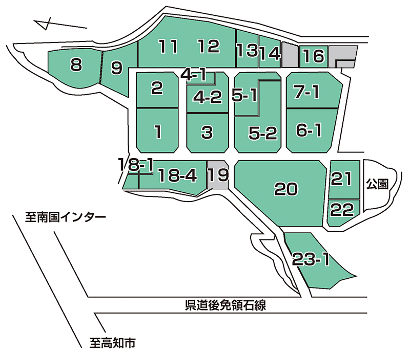 高知県中央木材工業団地協同組合-企業配置図